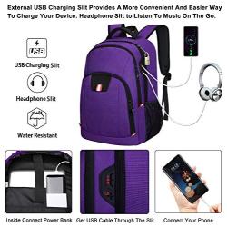 Travel Backpack for Women,15.6 Inch Laptop Backpack School Backpack for Girls with USB Charging Slit, Anti Theft Casual Daypack College Backpack for Women/Girls, Purple