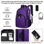 Travel Backpack for Women,15.6 Inch Laptop Backpack School Backpack for Girls with USB Charging Slit, Anti Theft Casual Daypack College Backpack for Women/Girls, Purple