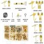 Picture Hanging Kit, Picture Frame Hanger Tool, 220 Pieces Heavy Duty Photo Hanger Accessories with Multifunction Picture Frame Level Ruler Bubble Level Measuring Tool for Marking Position