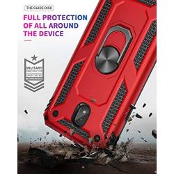 SUSAA Galaxy J7 2018 Case,Samsung Galaxy J7 Aero/J7 Top/J7 Crown/J7 Aura/J7 Refine/J7 Star/J7 Eon Case, 360 Degree Rotating Ring Holder Kickstand Case for Galaxy J7 2018 Red