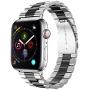Supoix 38mm/40mm Large Bands Compatible with Apple Watch Series 5 4 40mm/Series 3/2/1 38mm, Stainless Steel Metal Link Replacement Wristbands Strap for Women(Silver&Black)