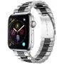 Supoix 38mm/40mm Large Bands Compatible with Apple Watch Series 5 4 40mm/Series 3/2/1 38mm, Stainless Steel Metal Link Replacement Wristbands Strap for Women(Silver&Black)