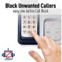 PANASONIC Expandable Cordless Phone System with Link2Cell Bluetooth, Voice Assistant, Answering Machine and Call Blocking - 3 Cordless Handsets - KX-TGD563A (Navy Blue/White)