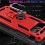 Suordii for Galaxy A01 Case with HD Screen Protector 360 Metal Rotating Ring Kickstand Holder Magnetic Car Mount Armor Heavy Duty Shockproof Case for Samsung Galaxy A01 - Red