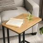 VASAGLE Industrial Side Table, End Table for Coffee Laptop Tablet, Mobile Table with Rolling Casters, Steel Frame, for Living Room, Bedroom, Honey Brown and Black ULNT050B05