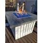 onlyfire Square Stainless Steel Drop-in Fire Pit Burner Ring and Pan Assembly, 18-Inch