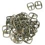uxcell Metal Rectangle Single Prong Pin Shoe Center Buckle 50PCS Bronze Tone