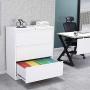 3 Drawer File Cabinet with Lock, Steel Metal Lateral Filing Cabinet, Large Capacity File Cabinet for Home Office