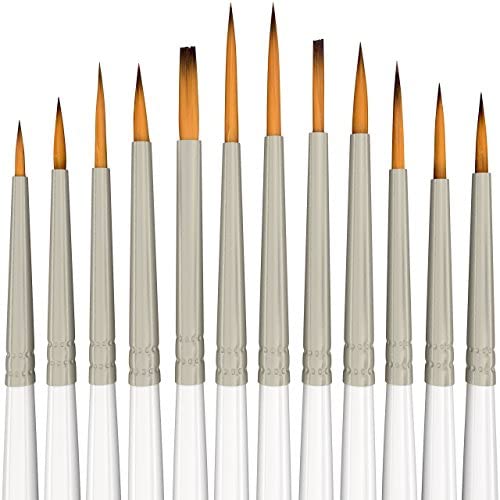 Small Paint Brush Miniature Brushes. Fine Tip Series 4pc 000 Paintbrushes  Set for Art Watercolor Acrylics Oil - Model Craft Warhammer Airplane Kits