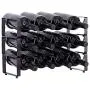 YCOCO Copper 3 Tier Countertop Wine Rack,Wine Cabinet Counter Wine Rack Holder and Storage,Can Hold 12 Bottles,Stackable Space Saver Wine Rack for Champagne and Red Wines