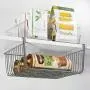 mDesign Household Metal Under Shelf Hanging Storage Bin Basket with Open Front for Organizing Kitchen Cabinets, Cupboards, Pantries, Shelves - Large, 2 Pack - Graphite Gray