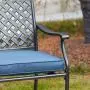 Top Space 4 Piece Metal Outdoor Wrought Iron Patio Furniture,Dinning Chairs Set with Arms and Seat Cushions (4 PC, Blue) Top Space 4 Piece Metal Outdoor Wrought Iron Patio Furniture,Dinning Chairs Set with Arms and Seat Cushions (4 PC, Blue)