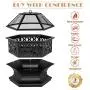 Bonnlo 24-Inch Outdoor Fire Pit with Mesh Screen and Poker Hex Shaped Metal Wood Burning Bonfire Pit for Outdoor Camping Patio Backyard Garden - 8”Deep Bowl Bonnlo 24-Inch Outdoor Fire Pit with Mesh Screen and Poker Hex Shaped Metal Wood Burning Bonfire Pit for Outdoor Camping Patio Backyard Garden - 8”Deep Bowl