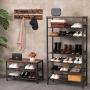 HOOBRO 8-Tier Shoe Rack, Large Capacity Shoe Shelf, Stable and Sturdy, Shoe Storage Organizer with Flat & Slant Adjustable Metal Shelves, for 21-28 Pairs of Shoes, Space Saver, Sturdy BF18XJ01