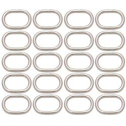 BIKICOCO 4/5 Metal Oval Ring Buckle Loops Non Welded for Leather Purse Bags Handbag Straps, Silver - Pack of 20