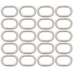 BIKICOCO 4/5 Metal Oval Ring Buckle Loops Non Welded for Leather Purse Bags Handbag Straps, Silver - Pack of 20