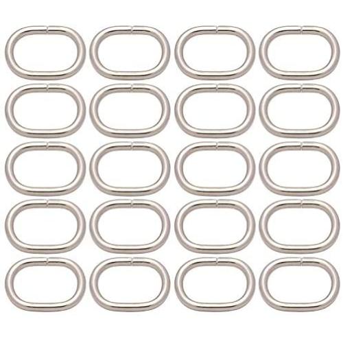 BIKICOCO 4/5 Metal Oval Ring Buckle Loops Non Welded for Leather Purse Bags Handbag Straps, Silver - Pack of 20