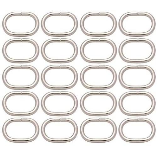 BIKICOCO 4/5 Metal Oval Ring Buckle Loops Non Welded for Leather Purse Bags Handbag Straps, Silver - Pack of 20