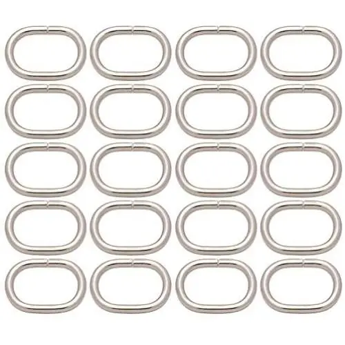BIKICOCO 4/5 Metal Oval Ring Buckle Loops Non Welded for Leather Purse Bags Handbag Straps, Silver - Pack of 20