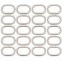 BIKICOCO 4/5 Metal Oval Ring Buckle Loops Non Welded for Leather Purse Bags Handbag Straps, Silver - Pack of 20