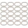 BIKICOCO 4/5 Metal Oval Ring Buckle Loops Non Welded for Leather Purse Bags Handbag Straps, Silver - Pack of 20