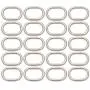 BIKICOCO 4/5 Metal Oval Ring Buckle Loops Non Welded for Leather Purse Bags Handbag Straps, Silver - Pack of 20