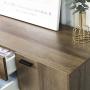 WLIVE 3 Drawer Dresser, Wide Chest of Drawers with 1 Side Door, Wood Storage Cabinet with Sturdy Metal Frame for Bedroom and Living Room, Rustic Brown