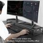 Dual Monitor Stand Riser with 8 USB 3.0 Hub Ports, Aluminum Strong&Sturdy for Computer, TV, PC, Printer, Multi Media Speaker-Multifunctional Desktop Organizer