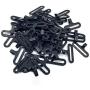 Rainforce 100 Sets Adjustable Bow Tie Hardware Clip Set, Metal Cravat Clip Hook Fastener for Necktie Strap (Black)