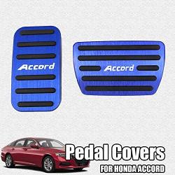 Great-luck aluminium alloy Gas Accelerator Pedal Covers,Anti-Slip No Drilling Brake Foot Pedal Pads Kit 2 pieces/set(blue) for Honda 10th Accord(2018 2019 2020 2021)