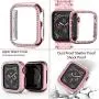Mosonio Compatible with Apple Watch Band 38mm 40mm 42mm 44mm with Case Women, Jewelry Replacement Metal Wristband Strap with 2 Pack Bling PC Protective Cover for iWatch Series 6/5/4/3/2/1(Pink) Mosonio Compatible with Apple Watch Band 38mm 40mm 42mm 44mm with Case Women, Jewelry Replacement Metal Wristband Strap with 2 Pack Bling PC Protective Cover for iWatch Series 6/5/4/3/2/1(Pink)