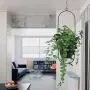 Metal Hanging Planters, Boho Modern Plant Hanger Minimalist Home Decor, Mid Century Flower Pot Plant Holder (Oval-Pack of 1)