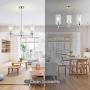 VINLUZ 3 Lights Modern Chandeliers Metal Light Fixtures Ceiling Brushed Nickel Industrial Pendant Lighting for Dinging Room Living Room Kitchen Bedroom Hallway VINLUZ 3 Lights Modern Chandeliers Metal Light Fixtures Ceiling Brushed Nickel Industrial Pendant Lighting for Dinging Room Living Room Kitchen Bedroom Hallway