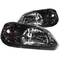 Anzo USA 121234 Honda Civic Gun-Metal Crystal Clear Headlight Assembly - (Sold in Pairs)