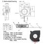 TOTOT 4PCS Cooling Blower Fan 5015 12V 0.18A 6000Rpm DC Industrial Cooling Turbo Fan 50x50x15mm 3D Printer Parts Mini Black Plastic Fans