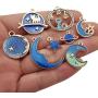 Youdiyla 40pcs Blue Enamel Moon Star Planet Charms Collection, Mix Metal Pendant Supplies Findings for Jewelry Making (HM275)