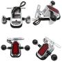 HTTMT- Motorcycle Chrome Smoke Metal Tombstone Brake Tail W/Light Signal Compatiable With Big Twin Motorcycle Bike [P/N: XH3118B-A-01-CD+SK]