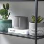 DOMDO Cement Planter Flowerpot - 5.5 Inches Bonsai Containers Unglazed Medium Concrete Planters for Home Indoor Decor with Drain Hole - Gray, Set of 2