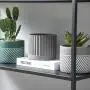 DOMDO Cement Planter Flowerpot - 5.5 Inches Bonsai Containers Unglazed Medium Concrete Planters for Home Indoor Decor with Drain Hole - Gray, Set of 2