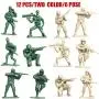 18 Pack Die-cast Military Vehicles Sets,6 Pack Assorted Alloy Metal Army Models Car Toys and 12 Pack Soldier Army Men, Mini Army Toy Tank,Panzer,Anti-Air Vehicle,Helicopter Playset for Kids Boys