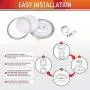OSTWIN (4 Pack) 12 Inch LED Flush Mount Ceiling Light, Dimmable Round Light Fixture, Brushed Nickel Finish, Plastic Shade, 15 Watts (100W Eq.), 1050 Lm, 4000K (Bright White), ETL & Energy Star