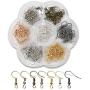 TOAOB 1Box 140pcs Earring Hooks Hypoallergenic Fish Hooks Ear Wires with Ball and Coil 7 Colors 18mm Nickel Free Earring Parts Jewelry Findings for DIY Jewelry Making