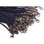 KONMAY Necklace Cord 50pcs 20 Black Satin Silk Necklace Cord 2.0mm with Antique Brass Metal Parts