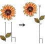 Morning View WHY Decor Beautiful Metal Sunflower Stake Large Flower Decor for Outdoor Patio Garden Yard Lawn Decoration 36 Inch