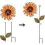 Morning View WHY Decor Beautiful Metal Sunflower Stake Large Flower Decor for Outdoor Patio Garden Yard Lawn Decoration 36 Inch