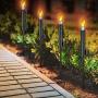 Vehipa Outdoor Torches/Patio Flame Metal Torch - Set of 4, Backyard Torch with Snuffer Covers for Garden Decorating,Parties（45 in）