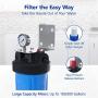 Express Water Whole House Water Filter – Home Water Filtration System – Sediment Filter – includes Pressure Gauge, Easy Release, and 1” Inch Connections