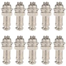 Clyxgs Aviation Plug Connector 4-Pin Male Female Panel Metal Wire Panel Connector 16mm Socket 10PCS