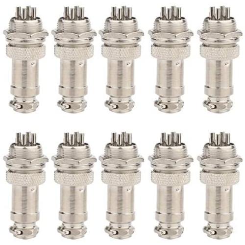 Clyxgs Aviation Plug Connector 4-Pin Male Female Panel Metal Wire Panel Connector 16mm Socket 10PCS