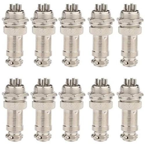 Clyxgs Aviation Plug Connector 4-Pin Male Female Panel Metal Wire Panel Connector 16mm Socket 10PCS